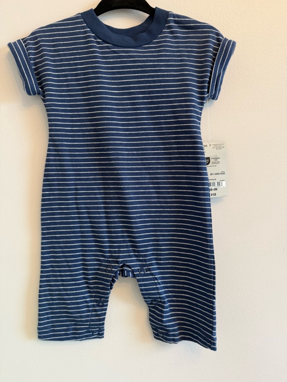 Newborn baby Kids Navy Stripe One-Piece Romper
